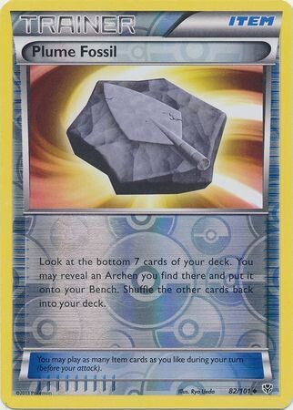 Plume Fossil - 82/101 - Uncommon Reverse Holo Black &amp; White 10: Plasma Blast Reverse Holo Singles