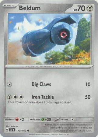 GA Beldum - 113/162 - Common Scarlet &amp; Violet: Temporal Forces Singles