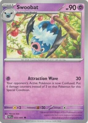 Swoobat - 033/091 - Uncommon Paldean Fates Singles