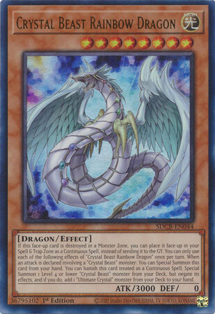 Crystal Beast Rainbow Dragon - SDCB-EN044 - Ultra Rare 1st Edition Legend of the Crystal Beasts 1st Edition Singles