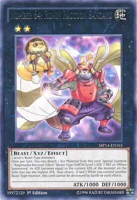 Number 64: Ronin Raccoon Sandayu - MP14-EN161 - Rare 1st Edition
Yu-Gi-Oh! 2014 Mega-Tins Singles