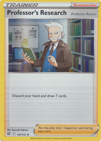Professor&#39;s Research - 147/172 - Holo Rare Sword &amp; Shield: Brilliant Stars Singles