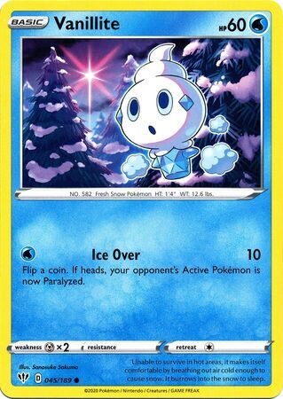 Vanillite - 045/189 - Common
Sword &amp; Shield: Darkness Ablaze Singles