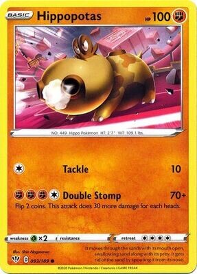 Hippopotas - 093/189 - Common Sword &amp; Shield: Darkness Ablaze Singles