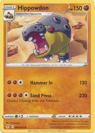 Hippowdon - 085/203 - Uncommon
Sword &amp; Shield: Evolving Skies Singles