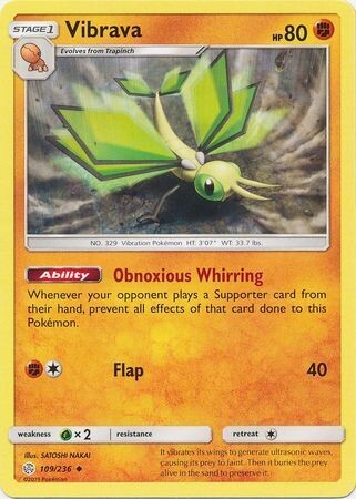Vibrava - 109/236 - Uncommon Sun &amp; Moon: Cosmic Eclipse Singles