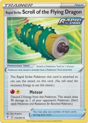Rapid Strike Scroll of the Flying Dragon - 153/203 - Uncommon Sword &amp; Shield: Evolving Skies Singles