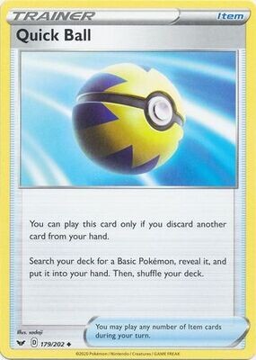 Quick Ball - 179/202 - Uncommon Sword &amp; Shield (Base Set) Singles