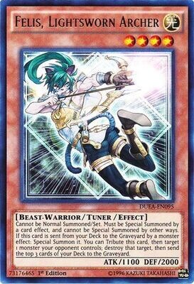 Felis, Lightsworn Archer - DUEA-EN095 - Ultra Rare 1st Edition
Duelist Alliance 1st Edition Singles
