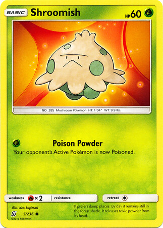 Shroomish - 5/236 - Common Sun &amp; Moon: Unified Minds Singles