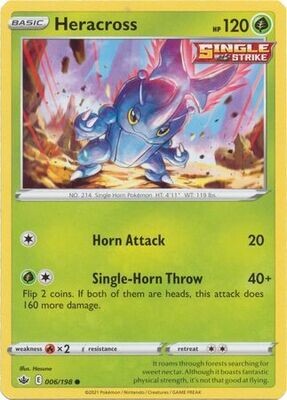 Heracross - 006/198 - Common Sword &amp; Shield: Chilling Reign Singles