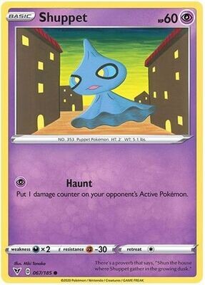 Shuppet - 067/185 - Common
Sword &amp; Shield: Vivid Voltage Singles