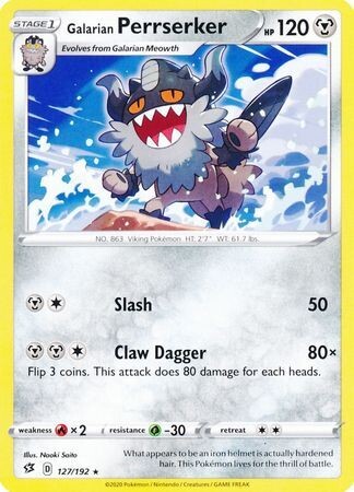 Galarian Perrserker - 127/192 - Rare Sword &amp; Shield: Rebel Clash Singles