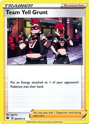 Team Yell Grunt - 067/073 - Uncommon Champion&#39;s Path Singles