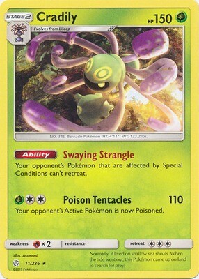 Cradily - 11/236 - Rare Sun &amp; Moon: Cosmic Eclipse Singles (Español)