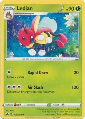 Ledian - 005/198 - Uncommon Sword &amp; Shield: Chilling Reign Singles (Español)
