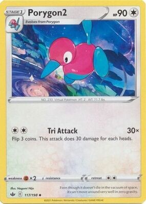 Porygon2 - 117/198 - Uncommon
Sword &amp; Shield: Chilling Reign Singles(Español)