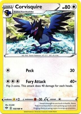 Corvisquire - 155/189 - Uncommon
Sword &amp; Shield: Darkness Ablaze Singles(Español)