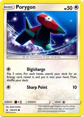 Porygon - 154/214 - Common
Sun &amp; Moon: Unbroken Bonds Singles