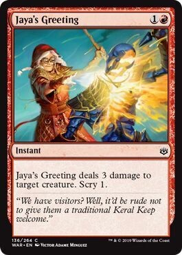Jaya&#39;s Greeting 136/264 - War of the Spark Singles
