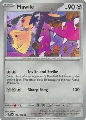 GA Mawile - 112/162 - Common
Scarlet &amp; Violet: Temporal Forces Singles