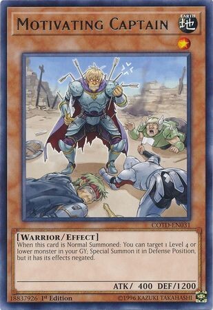 Motivating Captain - COTD-EN031 - Rare 1st Edition Code of the Duelist 1st Edition Singles (espanol)
