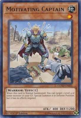 Motivating Captain - COTD-EN031 - Rare 1st Edition Code of the Duelist 1st Edition Singles (espanol)