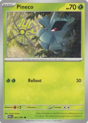 GA Pineco - 001/091 - Common
Paldean Fates Singles