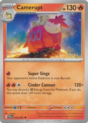 GA Camerupt - 012/091 - Uncommon
Paldean Fates Singles