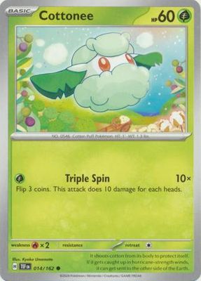 GA Cottonee - 014/162 - Common
Scarlet &amp; Violet: Temporal Forces Singles