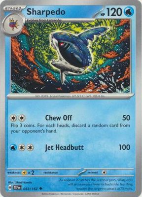 GA Sharpedo - 043/162 - Uncommon
Scarlet &amp; Violet: Temporal Forces Singles