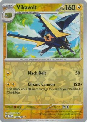 GA Vikavolt - 056/162 - Uncommon Reverse Holo
Scarlet &amp; Violet: Temporal Forces Reverse Holo Singles