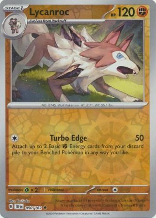 Lycanroc - 090/162 - Uncommon Reverse Holo Scarlet &amp; Violet: Temporal Forces Reverse Holo Singles