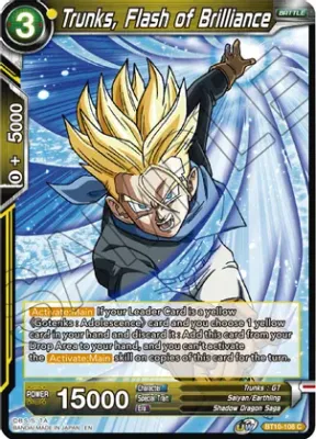 Trunks, Flash of Brilliance - Foild Rise of the Unison Warrior (DBS-B10) Rise of the Unison Warrior