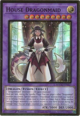 SJ House Dragonmaid - MAGO-EN027 - Premium Gold Rare 1st Edition
Maximum Gold 1st Edition Singles (Espanol)