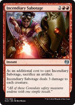 Incendiary Sabotage 119/264
Kaladesh Singles