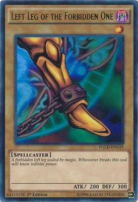 SJ Left Leg of the Forbidden One - YGLD-ENA19 - Ultra Rare 1st Edition Yugi&#39;s Exodia Deck 1st Edition (YGLD-ENA)