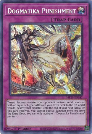SJ Dogmatika Punishment - MP21-EN147 - Prismatic Secret Rare 1st Edition
2021 Mega-Tin: Ancient Battles 1st Edition Singles (Espanol)