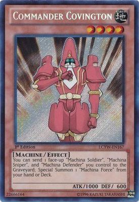 Commander Covington - LCYW-EN167 - Secret Rare 1st Edition Legendary Collection 3: Yugi&#39;s World 1st Edition Singles