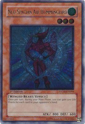 SJ Ultimate Rare - Neo-Spacian Air Hummingbird - STON-EN004 1st Edition
Strike of Neos [STON] 1st Edition Singles