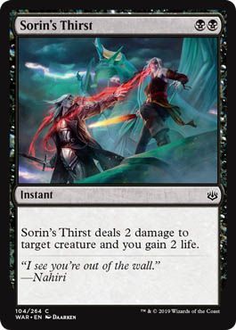 Sorin&#39;s Thirst 104/264 - War of the Spark Singles