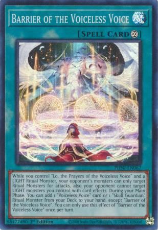 SJ Barrier of the Voiceless Voice - PHNI-EN067 - Super Rare 1st Edition
Phantom Nightmare 1st Edition Singles