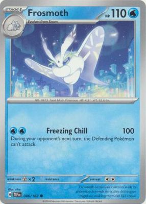 Frosmoth - 046/162 - Common
Scarlet &amp; Violet: Temporal Forces Singles