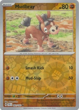 GA Mudbray - 091/162 - Common Reverse Holo
Scarlet &amp; Violet: Temporal Forces Reverse Holo Singles