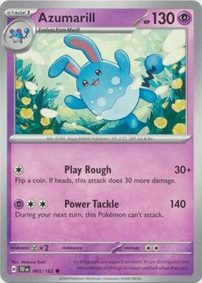 GA Azumarill - 065/162 - Common
Scarlet &amp; Violet: Temporal Forces Singles