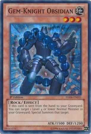 Gem-Knight Obsidian - HA06-EN031 - Super Rare 1st Edition Hidden Arsenal 6: Omega Xyz 1st Edition Singles