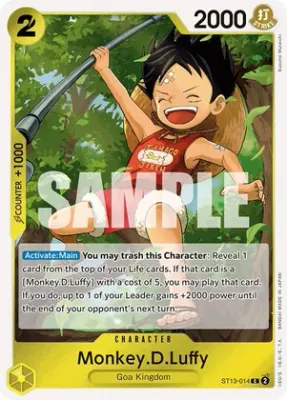 SJ Monkey.D.Luffy (014) - Ultra Deck: The Three Brothers (ST-13)
Ultra Deck: The Three Brothers Foil