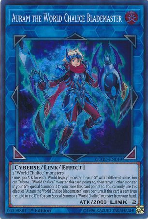 SH Auram the World Chalice Blademaster - COTD-EN049 - Super Rare 1st Edition Code of the Duelist 1st Edition Singles