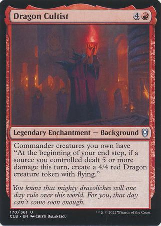 Dragon Cultist 170/361
Commander Legends: Battle for Baldur&#39;s Gate Singles