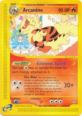 SJ Arcanine - 2/147 - Rare
Aquapolis Singles
